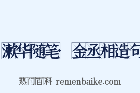 漱华随笔·金丞相造句是什么意思的图片